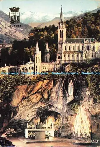 D191957 Lourdes. Die Grotte und die Basilika. A. Doucet. Mexichrom. 1971