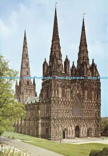 D1990 Lichfield Cathedral. der Westfront. Pitkin Bilder. S.W. Newbery