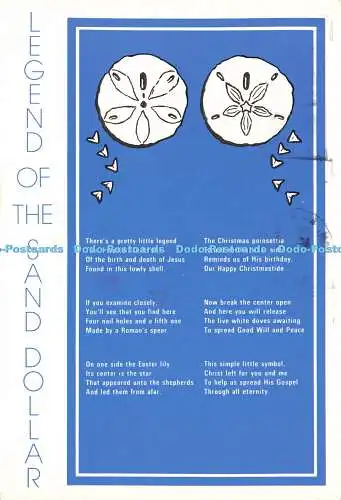 D168019 Legend of the Sand Dollar. Charleston Postkarte. H. S. Crocker. 1989