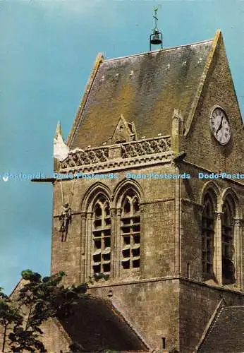 D168298 Sainte Mere Eglise. Manche. Der legendäre Fallschirmjäger am Kirchenglocken