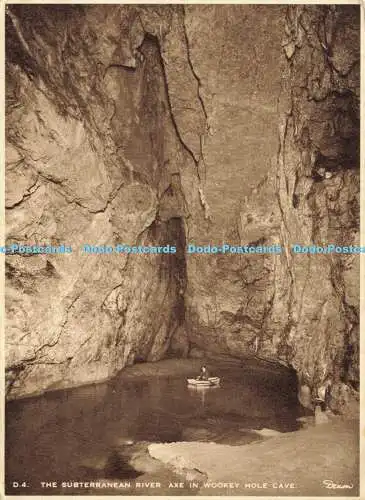 D168306 Die unterirdische Flussaxt in Wookey Hole Höhle. J. Arthur Dixon