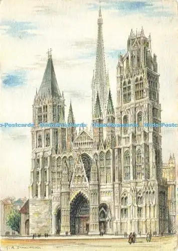 D168524 Rouen. La Cathedrale. Gesicht. B. D. M. Barre und J. Dayez. O.P.L