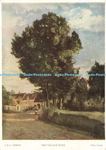 D168530 Paris. Lamelle. Die Dorfstraße. J. B. C. Corot. The Medici Society