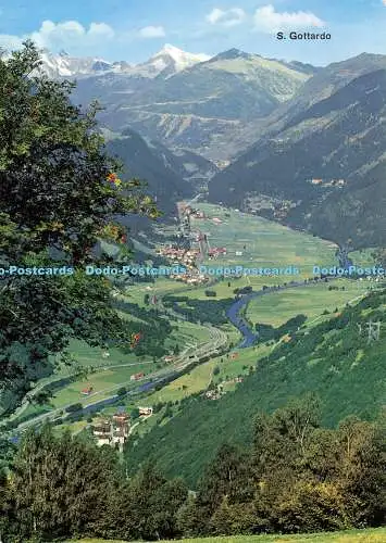 D168738 Panorama Ambri Piotta Con S. Gottardo. W. Borelli