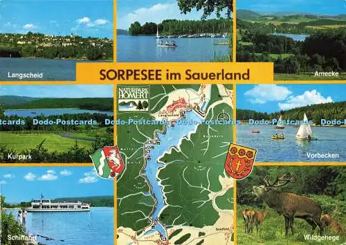 D171711 Sorpesee im Sauerland. Kurpark. Jos. Grobbel. Multi View