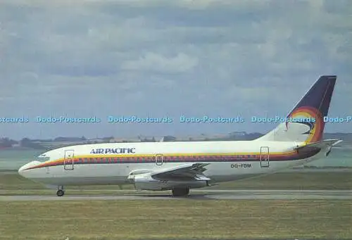 D172007 Air Pacific. B. 737. 2. X. 2. DQ. FDM. Abfahrt von Auckland. Vierfarbige Pr