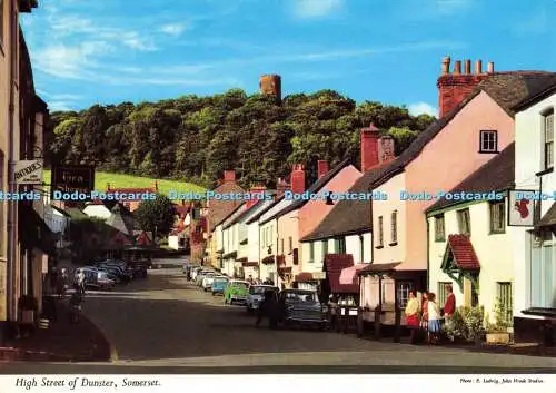 D172174 Somerset. High Street of Dunster. John Hinde. E. Ludwig