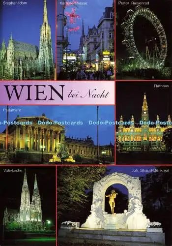 D173588 Wien bei Nacht. Rathaus. Risch Lau. Multi View