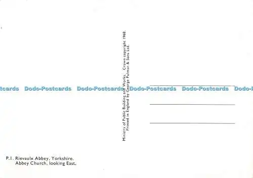 D171262 Yorkshire. Abtei Rievaulx. Abteikirche mit Blick nach Osten. Ministerium für öffentliche