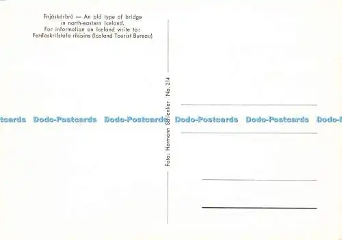 D171277 Fnjoskarbru. Eine alte Art von Brücke im Nordosten Islands. Hermann Sch