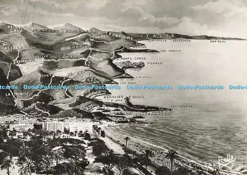 D169468 La Cote D Azur. Panorama Aerien. Rella. RP