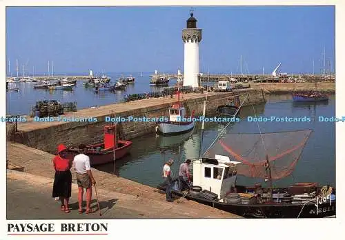 D172327 Paysage Breton. Die Rückkehr vom Angeln nach Port Haliguen. Yvon. S.