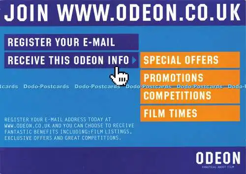 D171460 Registrieren Sie Ihre E-Mail. Erhalten Sie diese Odeon-Info. Bumerang