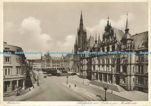 D171562 Wiesbaden. Schlossplatz mit Rathaus und Marktkirche. Bruno Hansmann