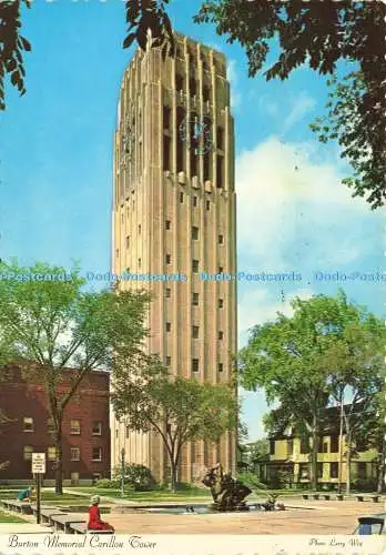 D173981 Burton Memorial Carillon Tower. Hiawatha Karte aus Detroit. Larry Witt