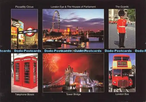 D171654 Hallo aus London. Tower Bridge. Kardorama. Multi View