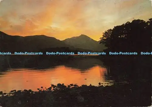 D169849 Cumberland. Sonnenuntergang über Derwentwater. J. Arthur Dixon. 1985