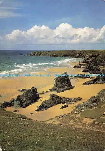 D174050 Cornwall. Bedruthanische Stufen. in der Nähe von Newquay. Blick nach Norden über den Strand zum