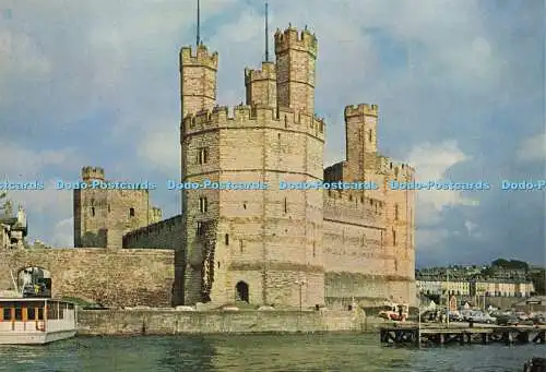 D172833 Caernarvon Castle. Der Adlerturm von Westen. W. S. Cowell. Krone