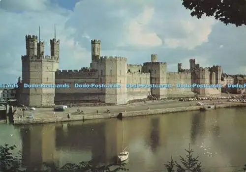 D172834 Caernarvon Castle. Adler. Königin und schwarze Türme von Coed Helen Hill. M