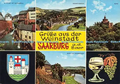 D172846 Grusse aus der Weinstadt Saarburg. a. d. Saar. Burg. Theodor Goebes. Kru