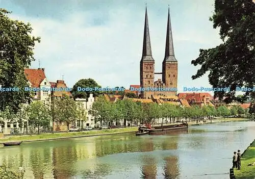 D170082 Lübeck. Partie an der Obertrave Mit Dom. Andres