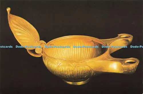 D172958 Pompeji. Goldene Lampe mit zwei Düsen. Neapel Museum