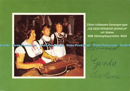 D172978 Zither Volkstum Gesangstruppe. Die Deschermeier Deandln