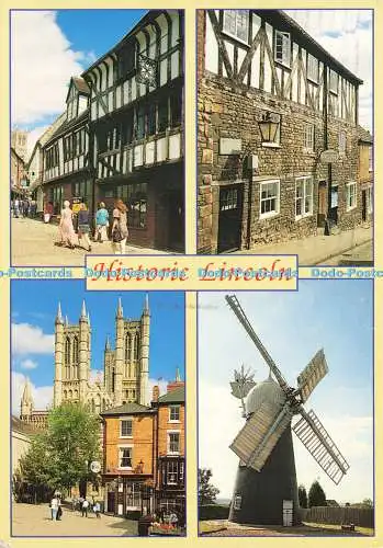 D174347 Historischer Lincoln. High Street. Ellis Mill. Harding House. Steep Hill. E.