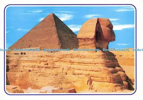 D175695 Gizeh. Die Pyramiden der Großen Sphinx und Keops. El Faraana Werbung und Pr