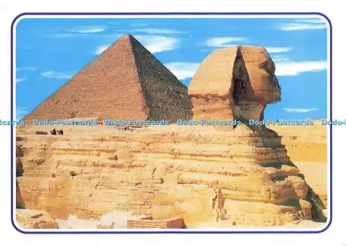 D175700 Gizeh. Die Pyramiden der Großen Sphinx und Keops. El Faraana Werbung und Pr