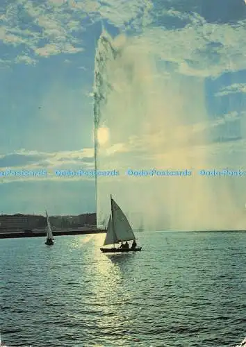 D173247 Geneve. Le Jet d eau. Fotoglob. Orell Fussli