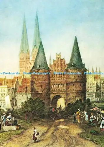 D174605 Lübeck um 1800. Holstentor. Schoning