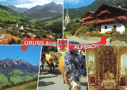 D175108 Gruss aus Alpbach. Schonstes Dorf Osterreichs. Blumenendorf Alpbach. Tirol