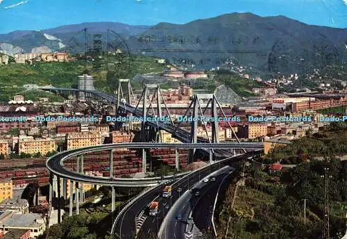 D176540 Genua. Il Viadotto Polcevera Lunghezza. G.M. Ultrafoto