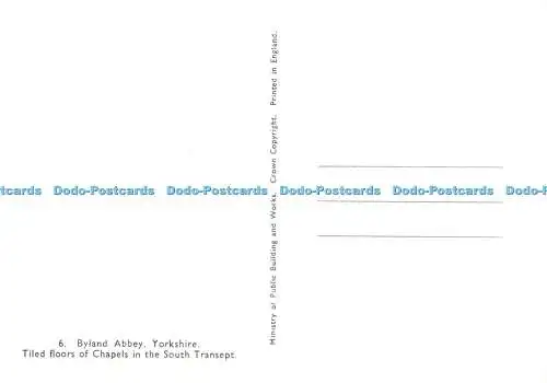D175305 Yorkshire. Byland Abbey. Fliesenböden von Kapellen im Südtransept.