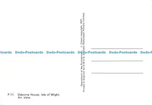 D178097 Isle of Wight. Osborne House. Air View. Richardson Printers Limited. Cro