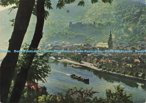 D178141 Heidelberg am Neckar. Blick vom Philosophenweg zum Schloss. Alte