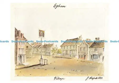 D178326 Egham. Dorf. Egham High Street. Surrey. nach Westen schauen. aus einem 1822. J