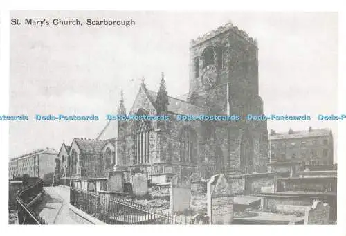 D177253 Scarborough. Kirche St. Marien. Nostalgie-Tinte. Postkarten von Old Scarboroug