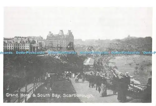 D177257 Scarborough. Grand Hotel und South Bay. Nostalgie-Tinte. Postkarten alter