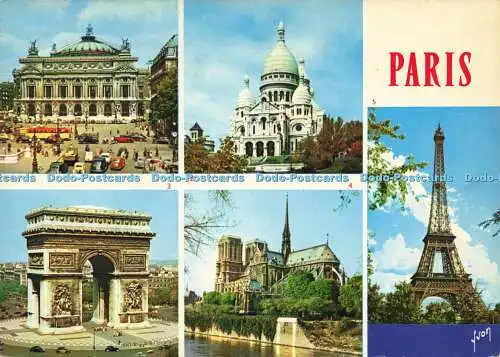 D178555 Paris. L Opera. Basilique du Sacre Coeur. L Arc de Triomphe. Yvon. S.P.