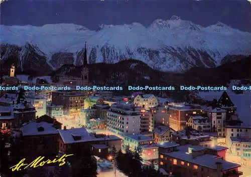 D178842 St. Moritz. Dorf bei Nacht. Rutz. 1971