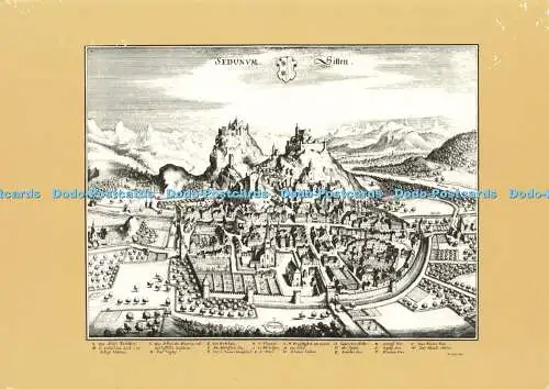 D179045 Sion. Sitten. D Apres Mattheus Merian. Francis Jaeger