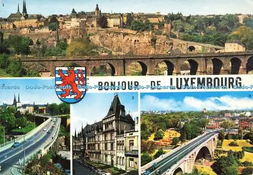 D179348 Bonjour de Luxembourg. Panorama de la Ville Haute. Passerelle. Pont Adol