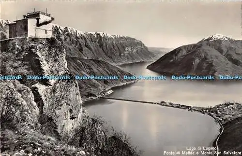 R193914 Lago di Lugano Ponte di Melide e Monte San Salvatore Fotoglob Wehrli