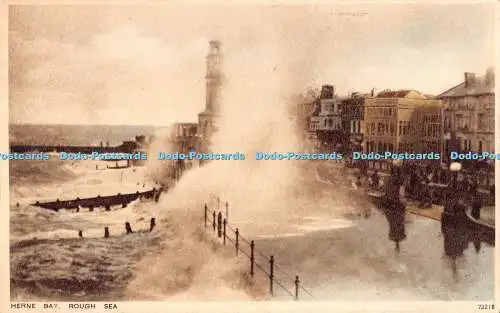 R192511 Herne Bay Rough Sea Photochrom