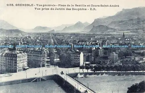 R192630 1155 Grenoble Vue generale Place de la Bastille et Cours Saint Andre Vue