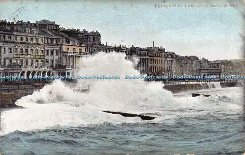 R192658 Rough Sea from St Leonards Pier No 20042 B D Kromo Series 1906