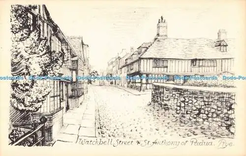 R192673 Watchbell Street and St Anthony of Padua Rye Norman Pencil Sketch Shoesm